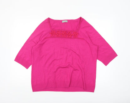 Womens UK Size 20 Marks and Spencer Pink Pullover Jumper