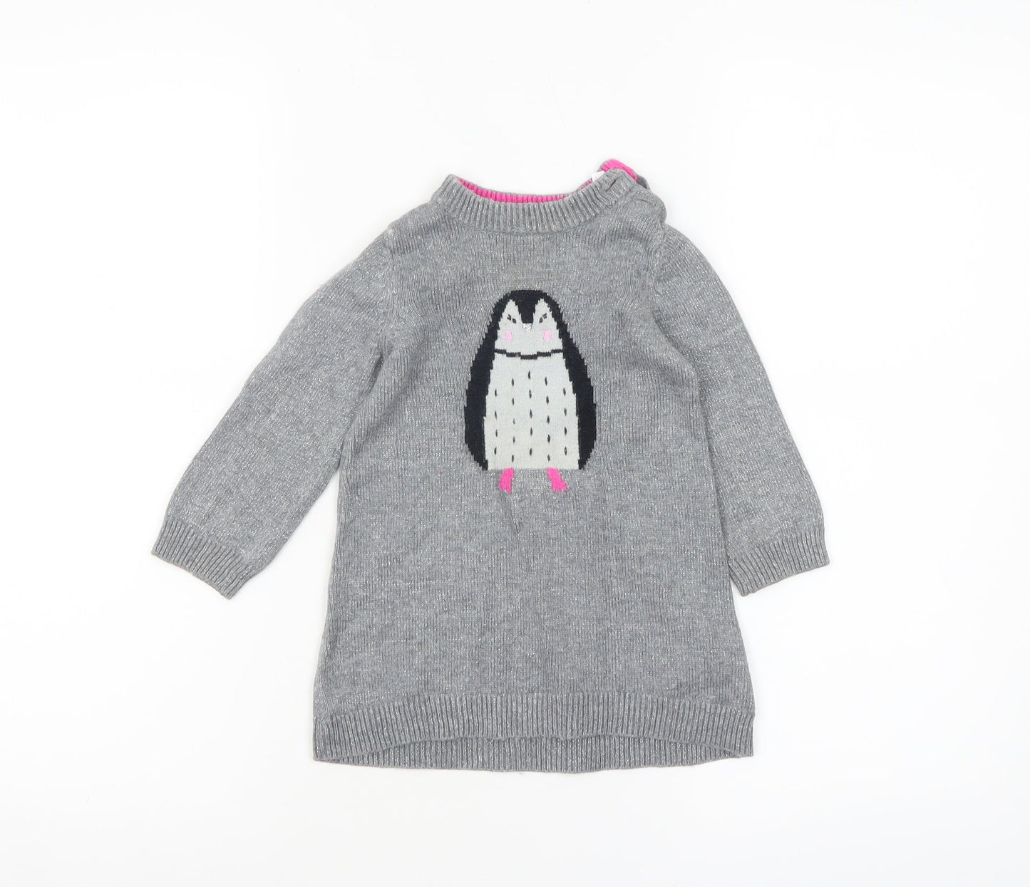 Girls UK Size 9-12 Months Joules Grey Pullover Jumper