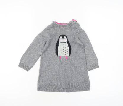 Girls UK Size 9-12 Months Joules Grey Pullover Jumper