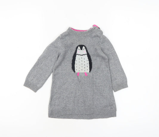 Girls UK Size 9-12 Months Joules Grey Pullover Jumper