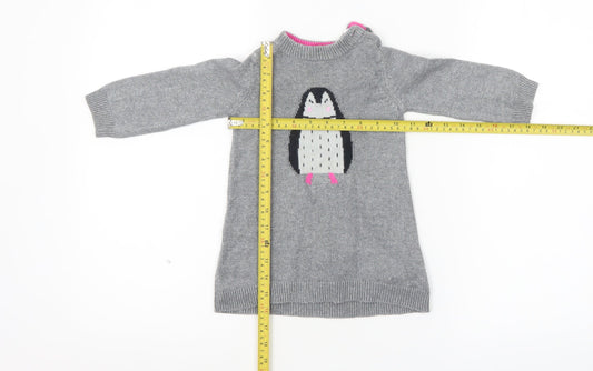 Girls UK Size 9-12 Months Joules Grey Pullover Jumper