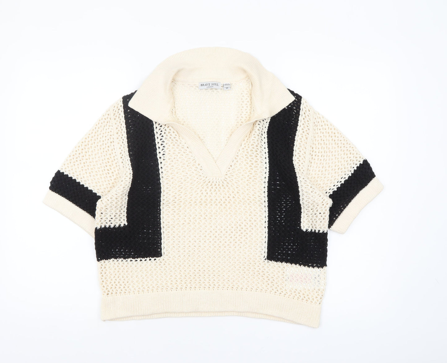 Womens UK Size M Brave Soul Beige Pullover Jumper