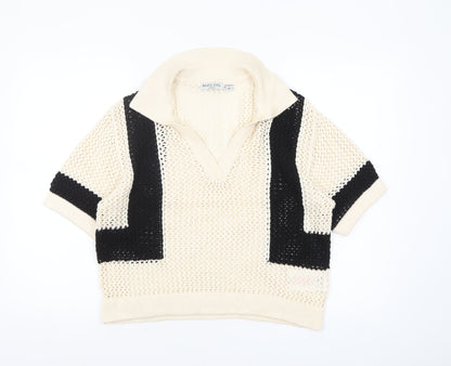 Womens UK Size M Brave Soul Beige Pullover Jumper