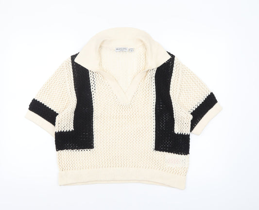 Womens UK Size M Brave Soul Beige Pullover Jumper