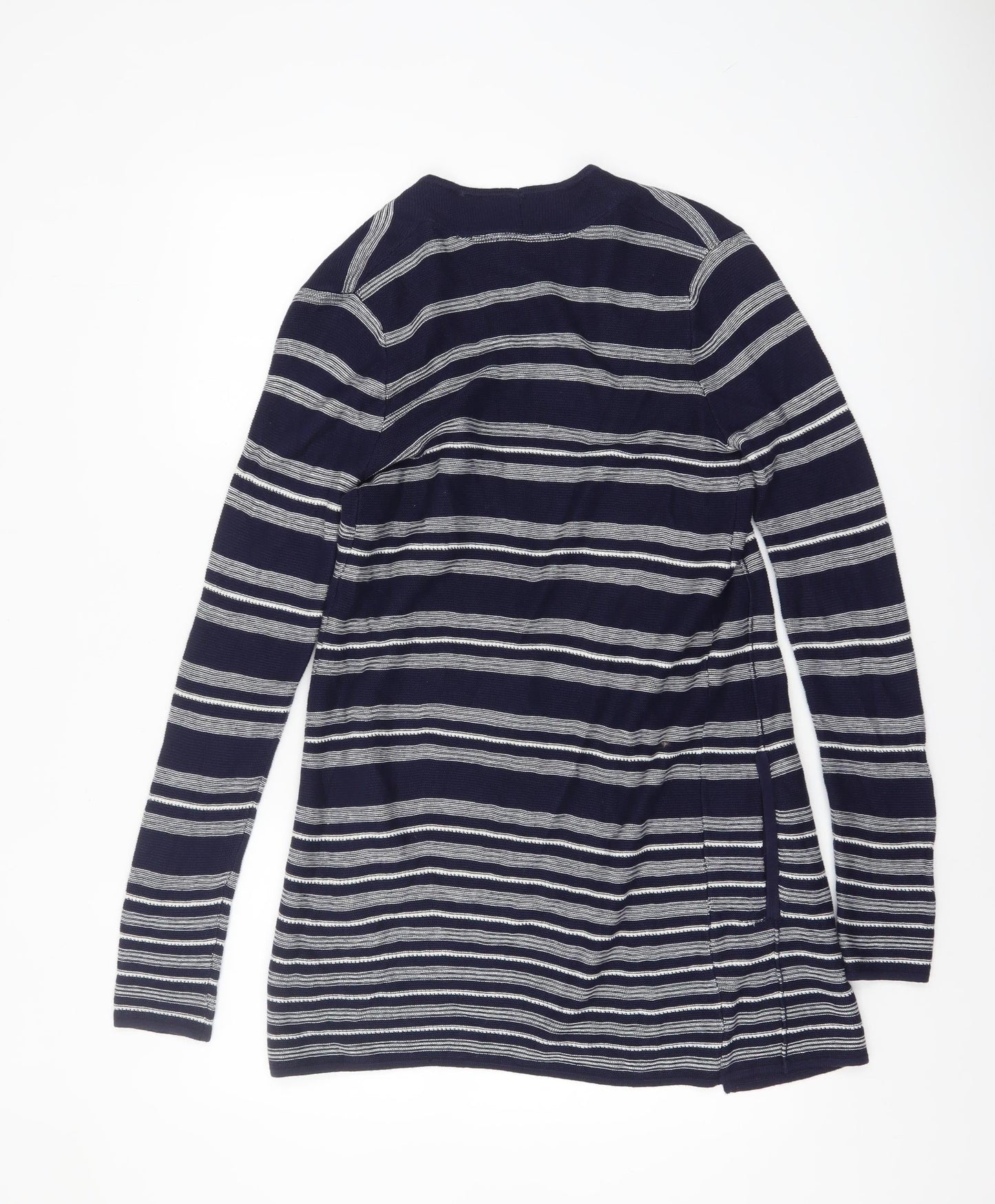 Monsoon Women’s Blue Striped Knit Long Sleeve Open Cardigan Size 8