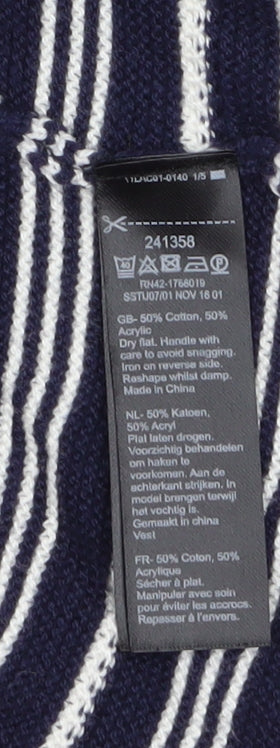Monsoon Women’s Blue Striped Knit Long Sleeve Open Cardigan Size 8