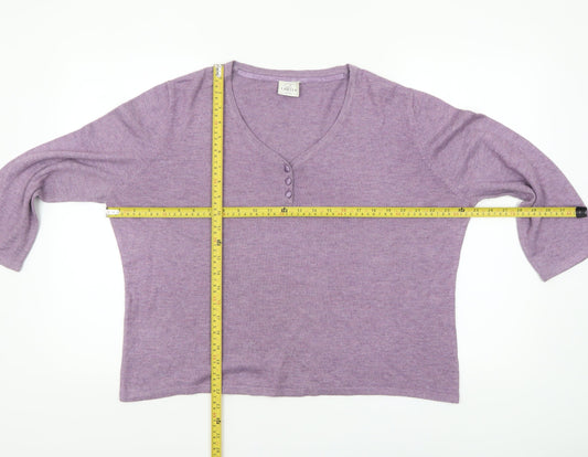 Womens UK Size 18 Eastex Purple Henley Jumper