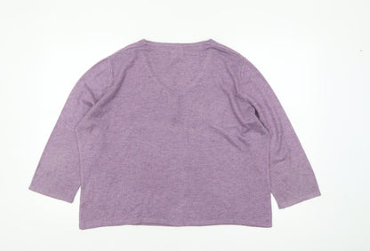 Womens UK Size 18 Eastex Purple Henley Jumper