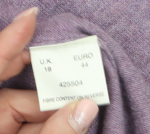Womens UK Size 18 Eastex Purple Henley Jumper