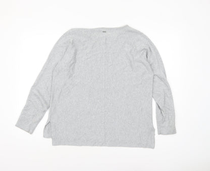 White Stuff Women's Grey Cotton Modal Pullover Jumper UK 14