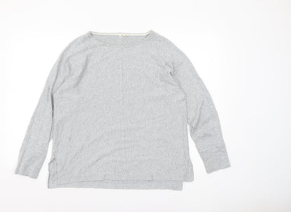 White Stuff Women's Grey Cotton Modal Pullover Jumper UK 14