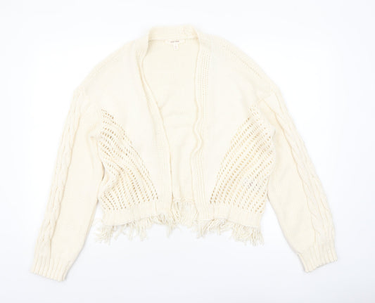 Marks and Spencer Per Una Women’s Ivory Knit Fringe Cardigan M