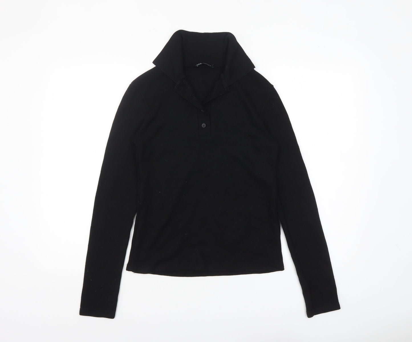 Womens UK Size S Zara Black Henley Jumper