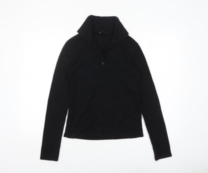 Womens UK Size S Zara Black Henley Jumper