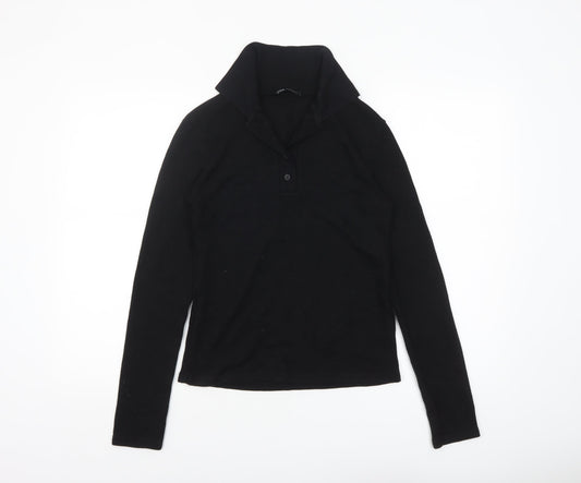 Womens UK Size S Zara Black Henley Jumper