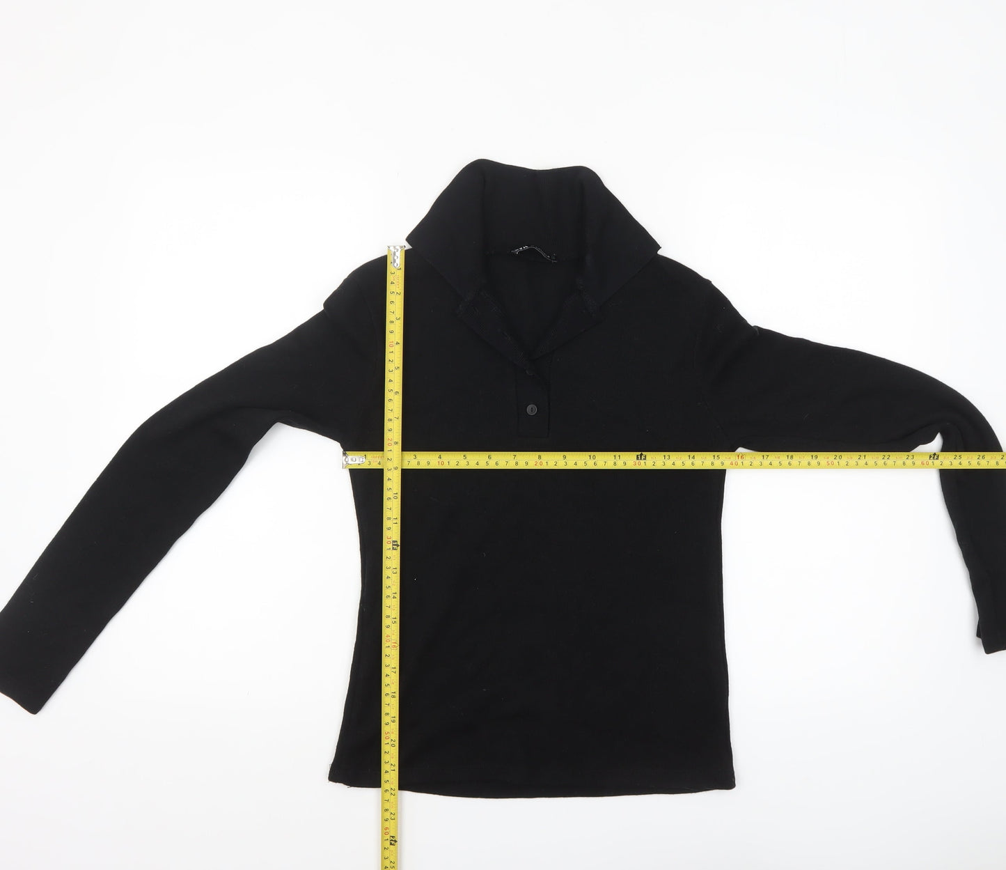 Womens UK Size S Zara Black Henley Jumper