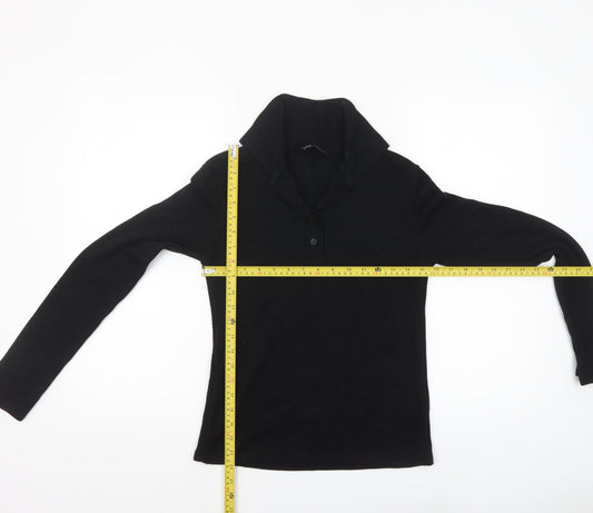 Womens UK Size S Zara Black Henley Jumper