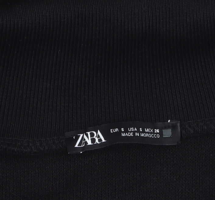 Womens UK Size S Zara Black Henley Jumper