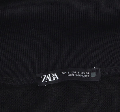 Womens UK Size S Zara Black Henley Jumper