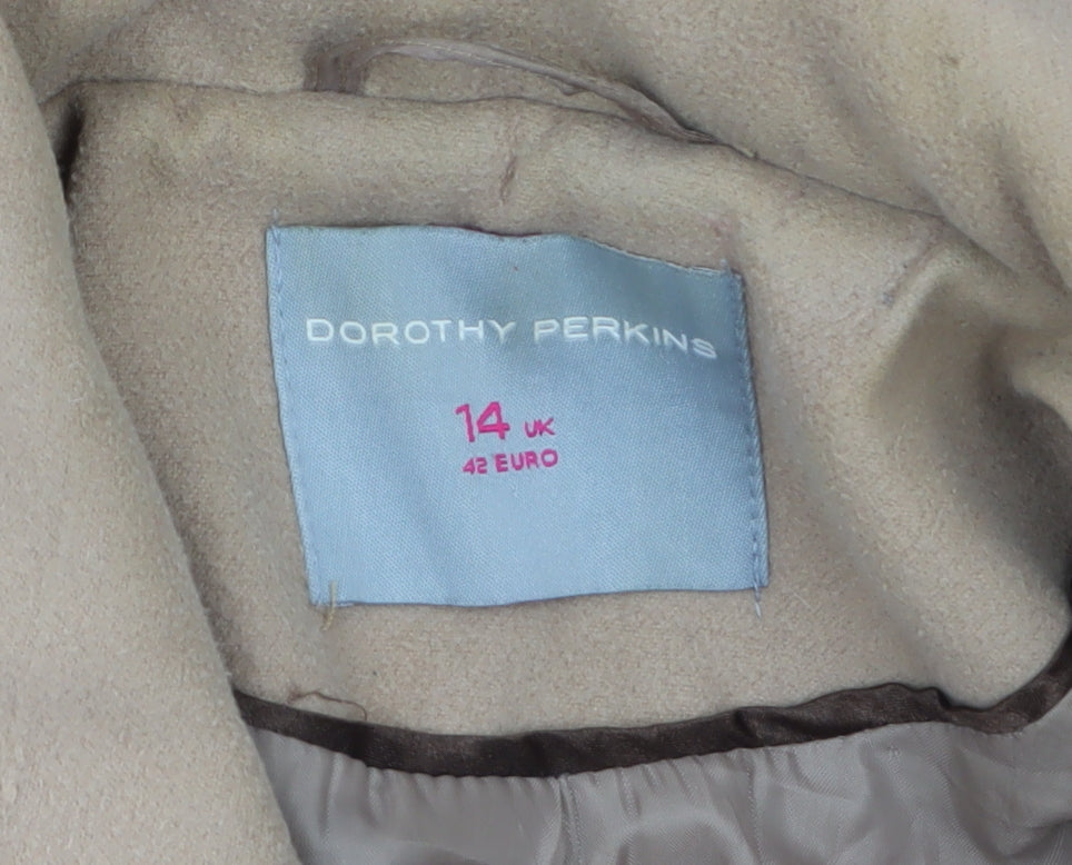 Womens UK Size 14 Dorothy Perkins Beige Trench Coat