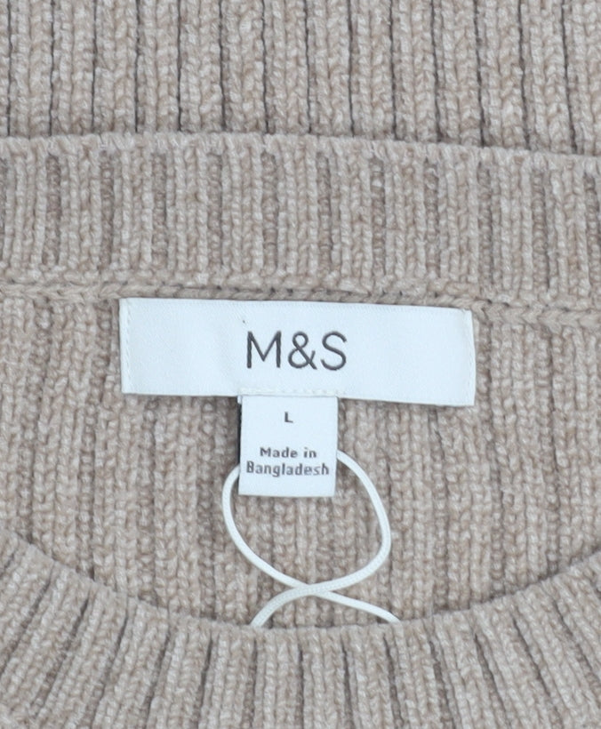 Womens UK Size L Marks and Spencer Beige Pullover Jumper