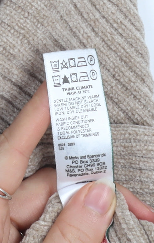 Womens UK Size L Marks and Spencer Beige Pullover Jumper
