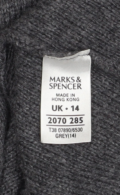Womens UK Size 14 Marks and Spencer Grey Cardigan Jumper