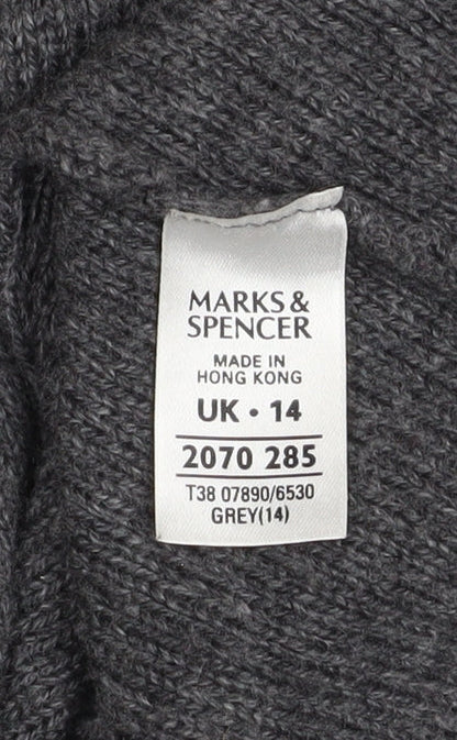 Womens UK Size 14 Marks and Spencer Grey Cardigan Jumper