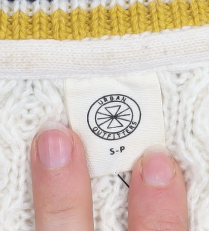 Urban Outfitters Women’s Ivory Cable-Knit Cropped Cardigan S