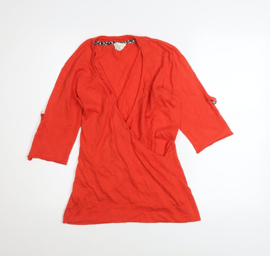 Womens UK Size 12 Laura Ashley Red Wrap Blouse
