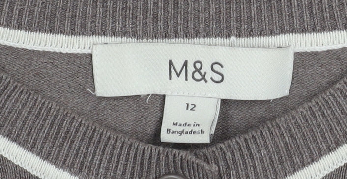 Womens UK Size 12 Marks and Spencer Brown Cardigan Jumper