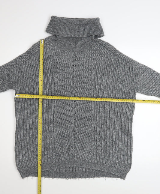 Womens UK Size S Mango Grey Pullover Jumper