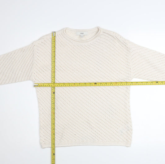 Womens UK Size XS Marks and Spencer Ivory Pullover Jumper