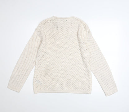 Womens UK Size XS Marks and Spencer Ivory Pullover Jumper