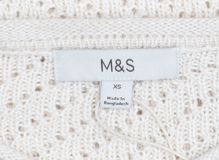 Womens UK Size XS Marks and Spencer Ivory Pullover Jumper