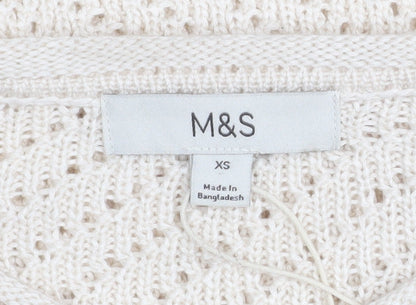 Womens UK Size XS Marks and Spencer Ivory Pullover Jumper