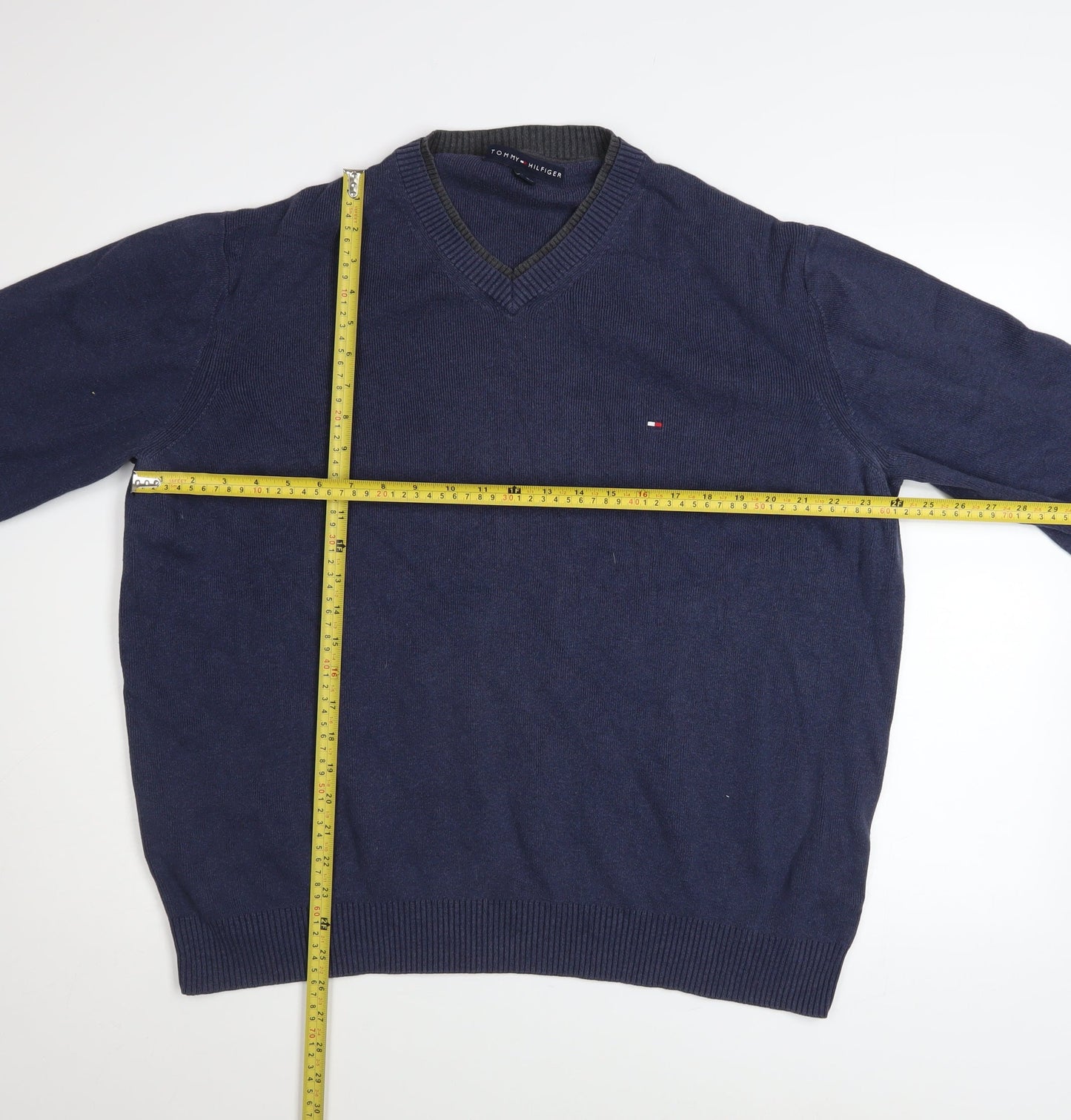 Mens UK Size XL Tommy Hilfiger Blue Pullover Jumper