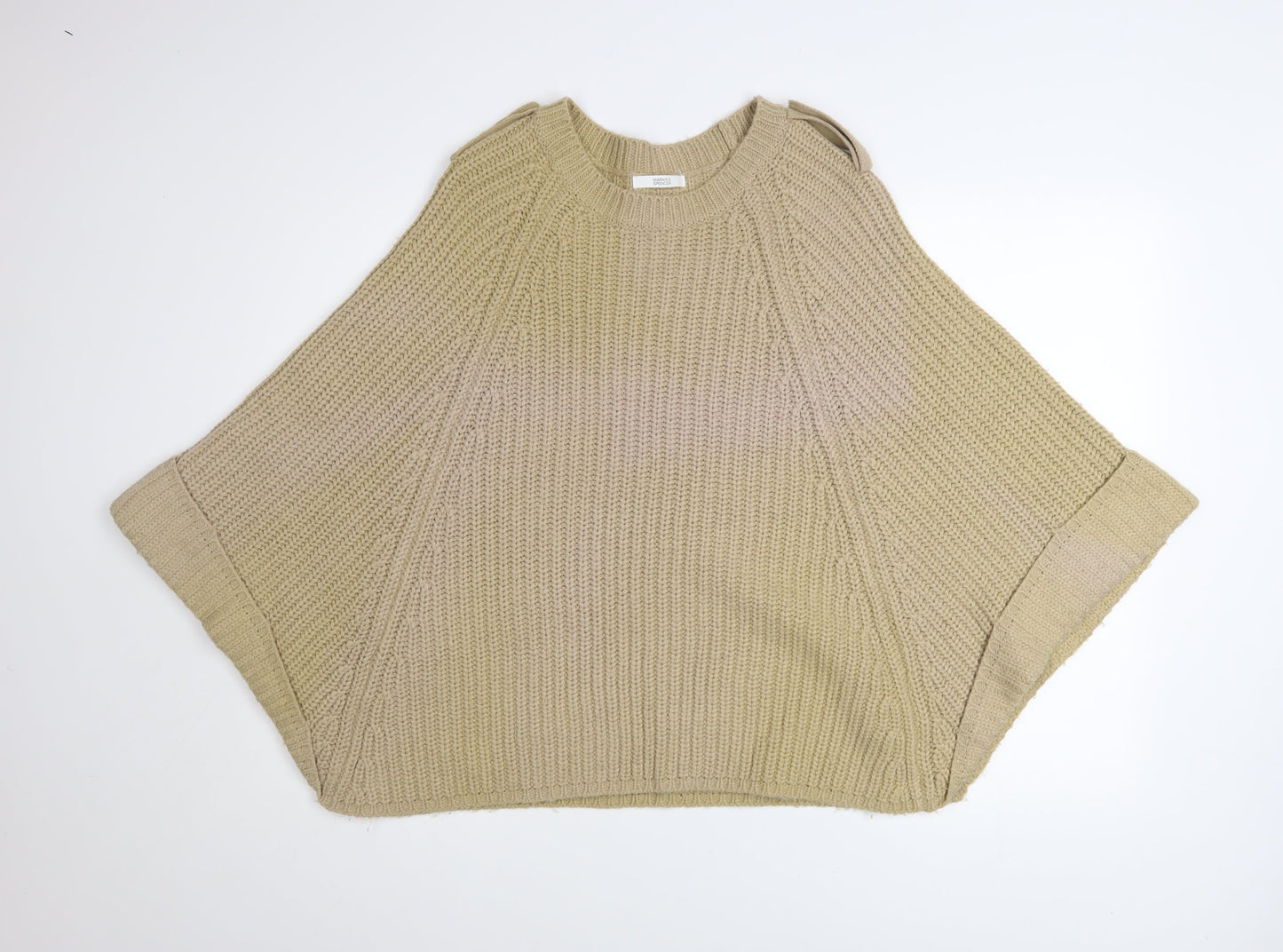Womens UK Size One Size Marks and Spencer Beige Cape Jumper