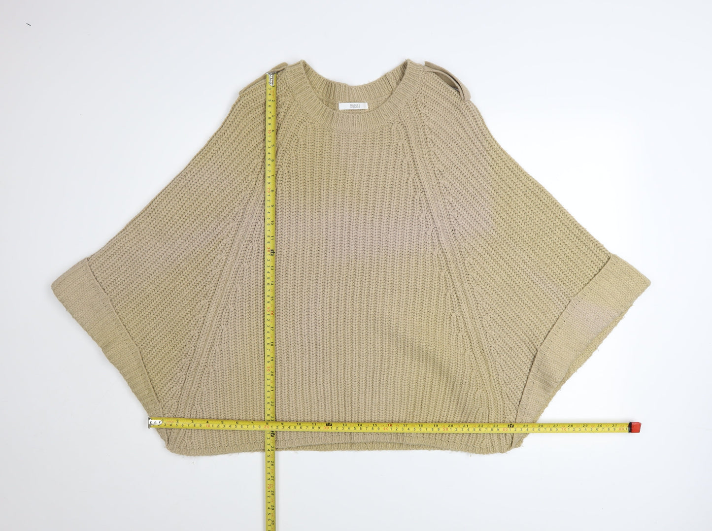 Womens UK Size One Size Marks and Spencer Beige Cape Jumper