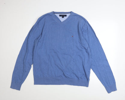Mens UK Size L Tommy Hilfiger Blue Pullover Jumper