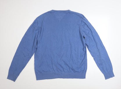 Mens UK Size L Tommy Hilfiger Blue Pullover Jumper