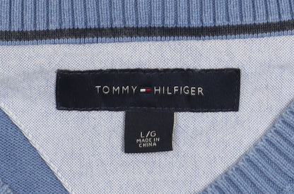 Mens UK Size L Tommy Hilfiger Blue Pullover Jumper