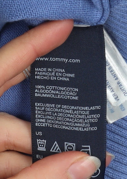 Mens UK Size L Tommy Hilfiger Blue Pullover Jumper