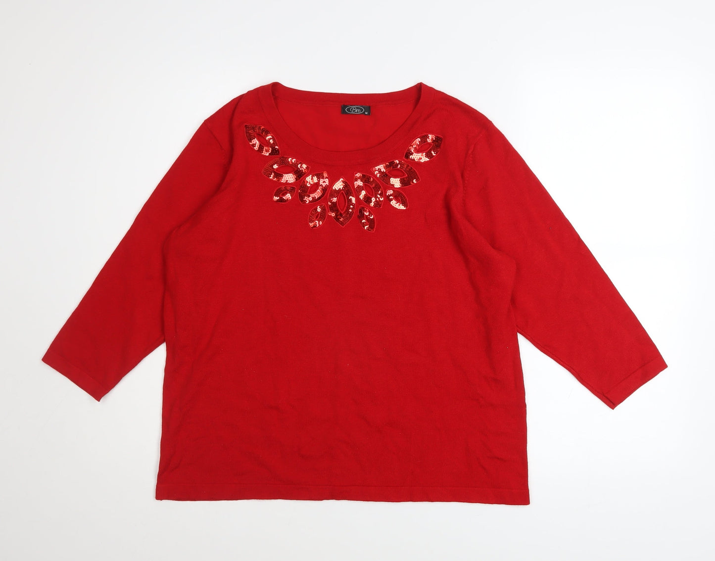 Womens UK Size M BM Red Pullover Jumper