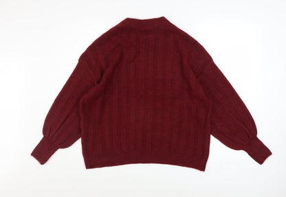 Womens UK Size L Peacocks Red Pullover Jumper
