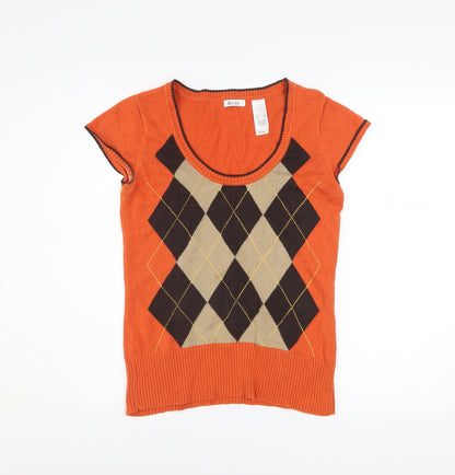 Womens UK Size S liz&co. Orange Basic T-Shirt