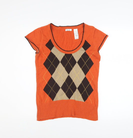 Womens UK Size S liz&co. Orange Basic T-Shirt