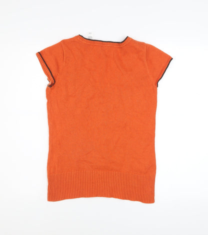 Womens UK Size S liz&co. Orange Basic T-Shirt
