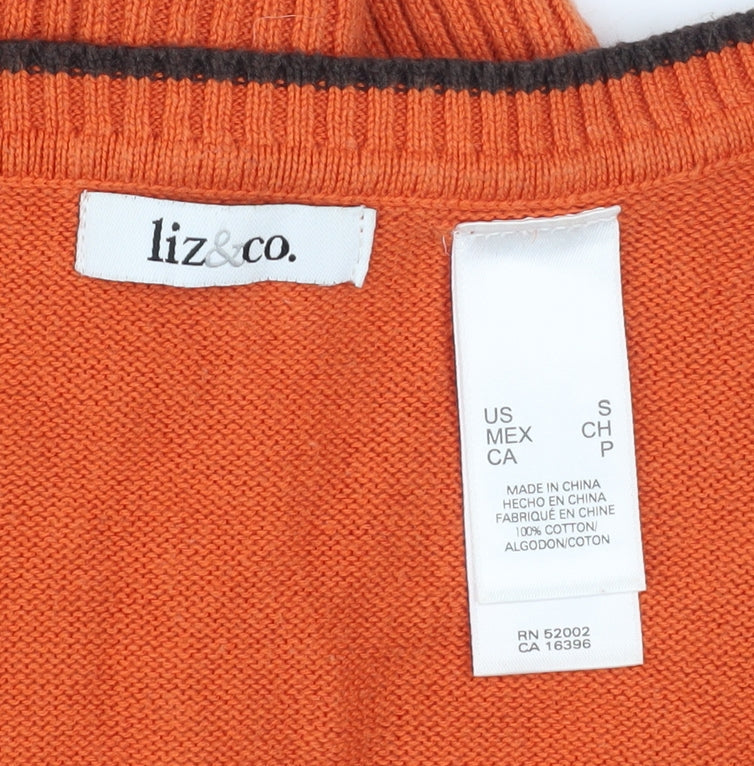 Womens UK Size S liz&co. Orange Basic T-Shirt