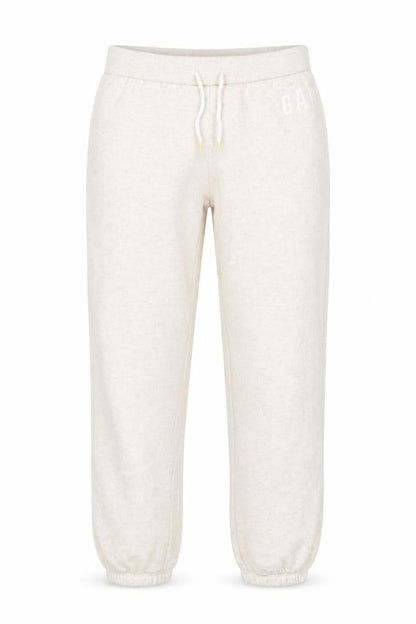 Front view of Gap girls’ beige jogger sweatpants, size 10, years cotton blend activewear